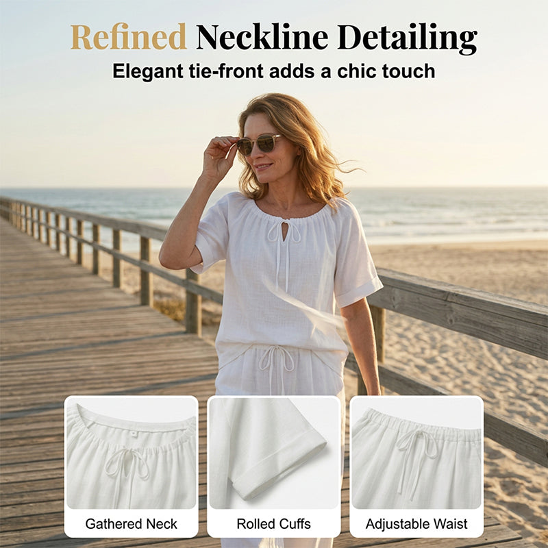 ⏳Time-Limited Special⏰Women's Drawstring Top & Pants 2-Piece Set – Relaxed Fit, Comfortable & Perfect for Lounging or Everyday Style 🌸