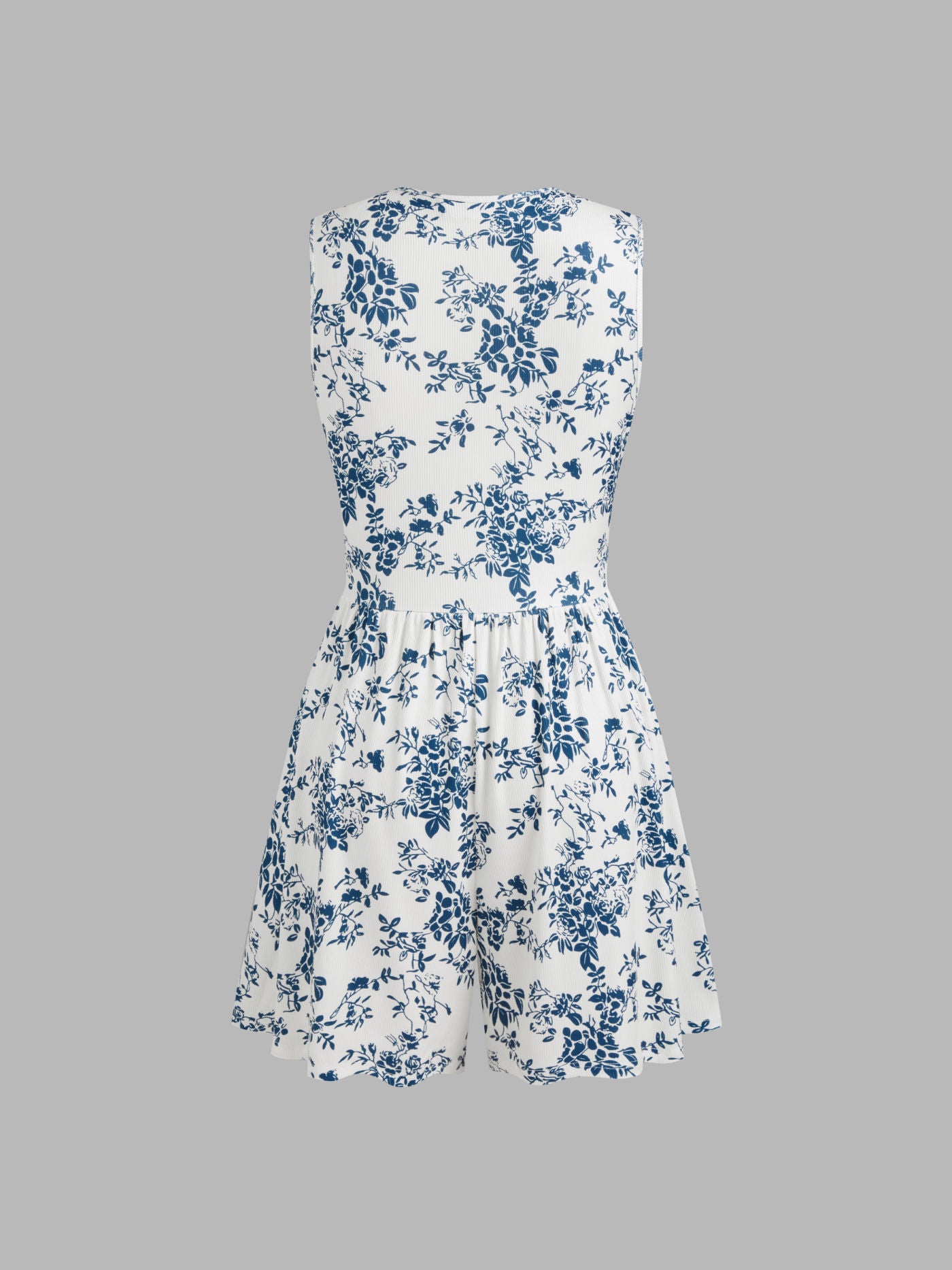 V-neck Floral Ruched Romper