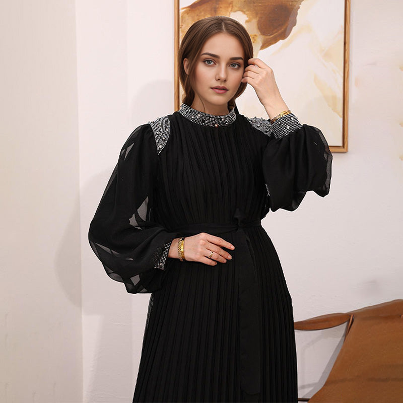 ⏳Time-limited Special⏰Rhinestone Sparkle Pleated Midi Dress🌹
