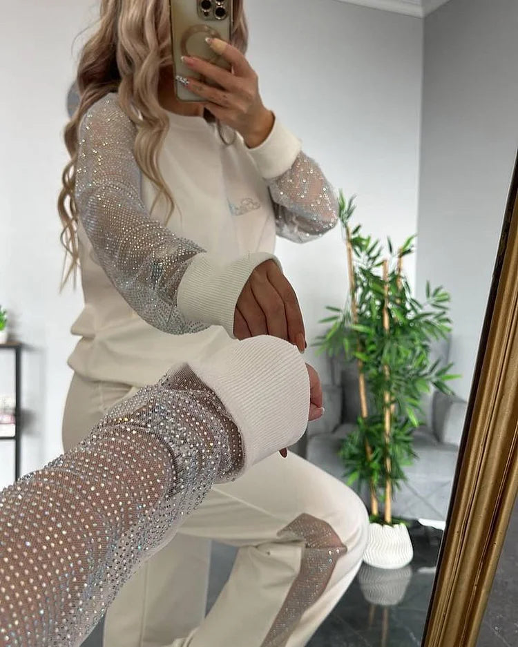 Fashionable solid color two-piece set
