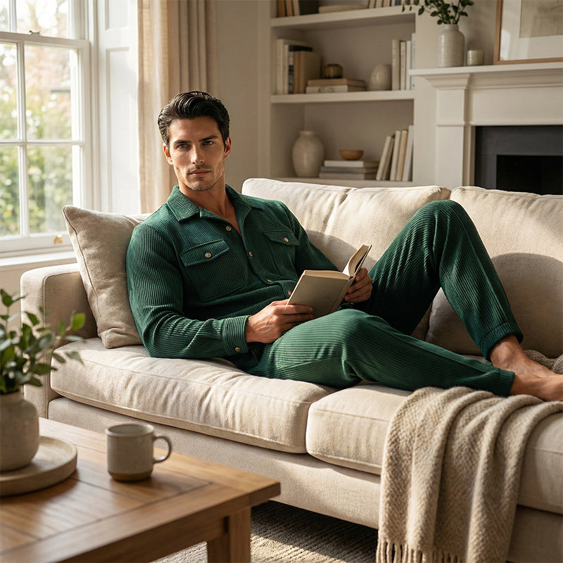 πββοΈ Snapped up in a heartbeat β don't hesitate! π₯ Men's Waffle Button-Down Jacket and Pants Set