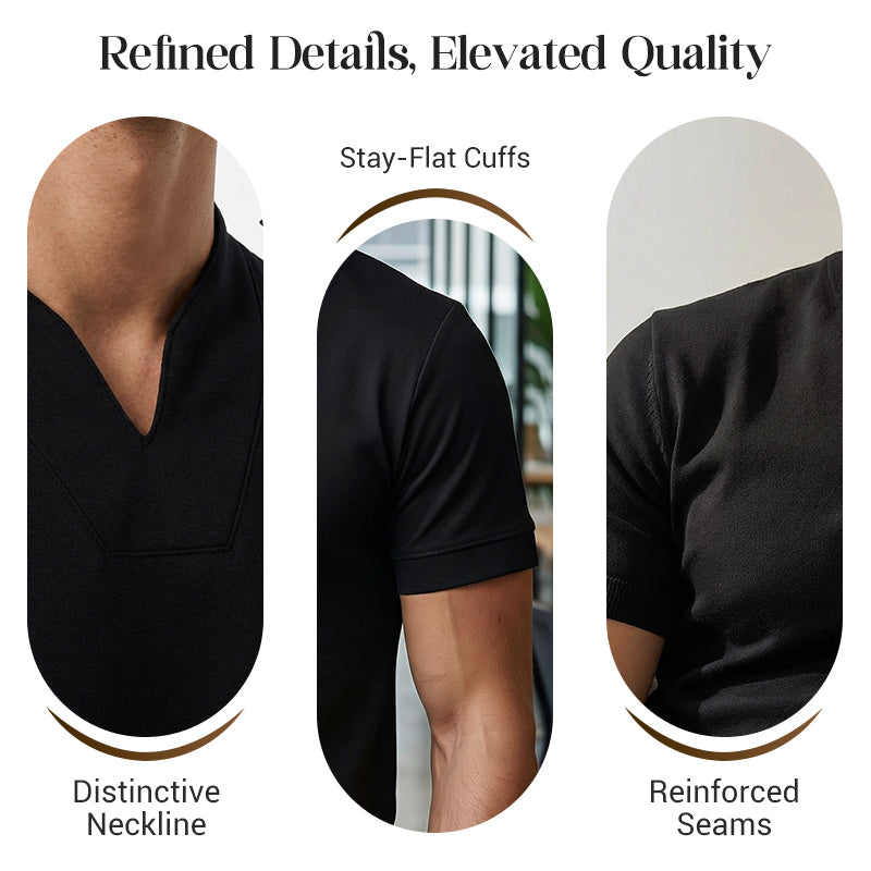 Men Gentlemans Business Short Sleeve Fitness T-shirt