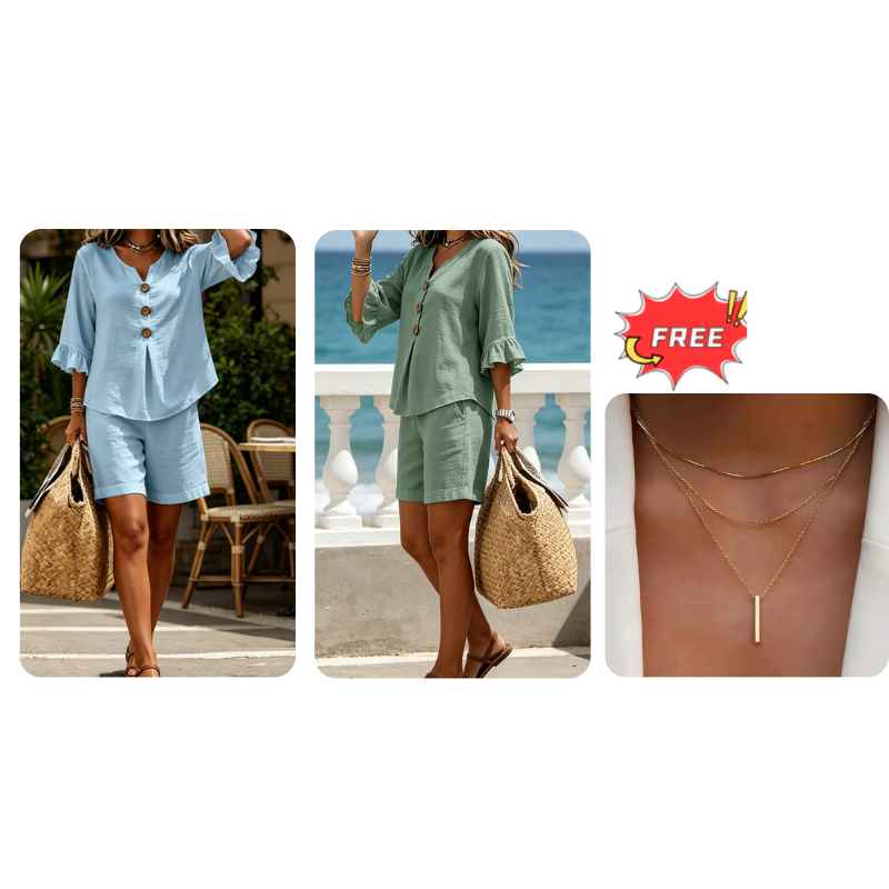 Women's Casual Cotton Two-Piece Outfit
