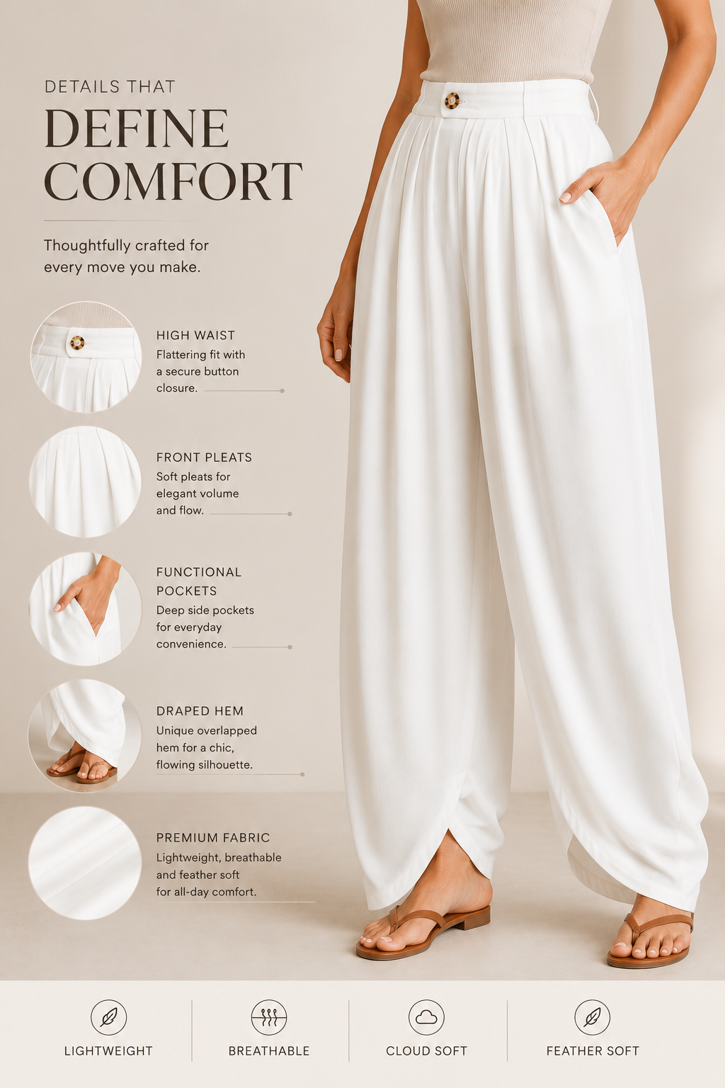 Cloud drape pants