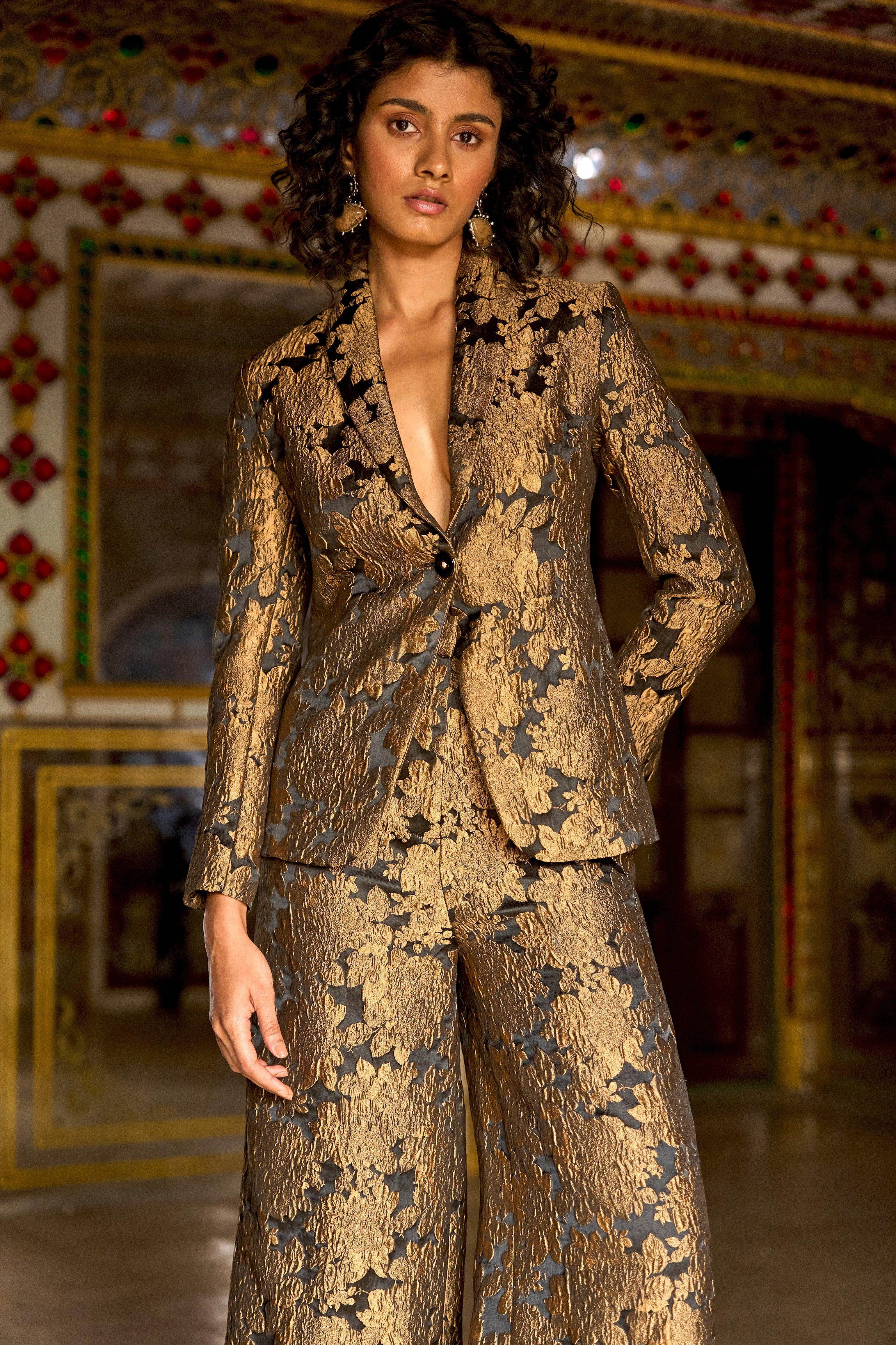 FLORAL BROCADE BLAZER