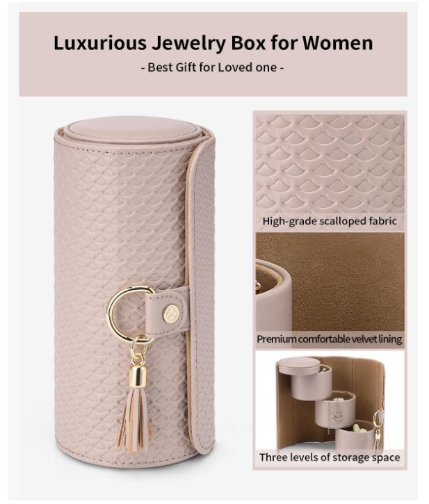 Portable Travel Jewelry Organizer Roll Case