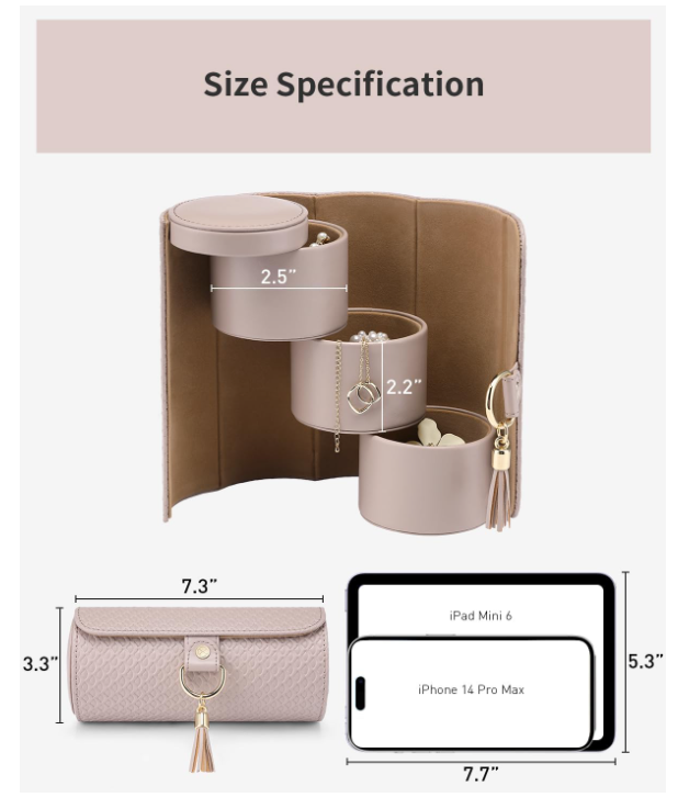 Portable Travel Jewelry Organizer Roll Case