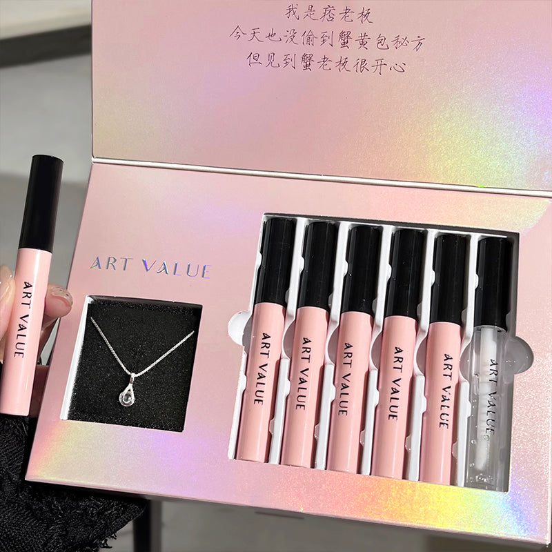 π ART VALUE Luxury Lipstick Gift Set with Necklace