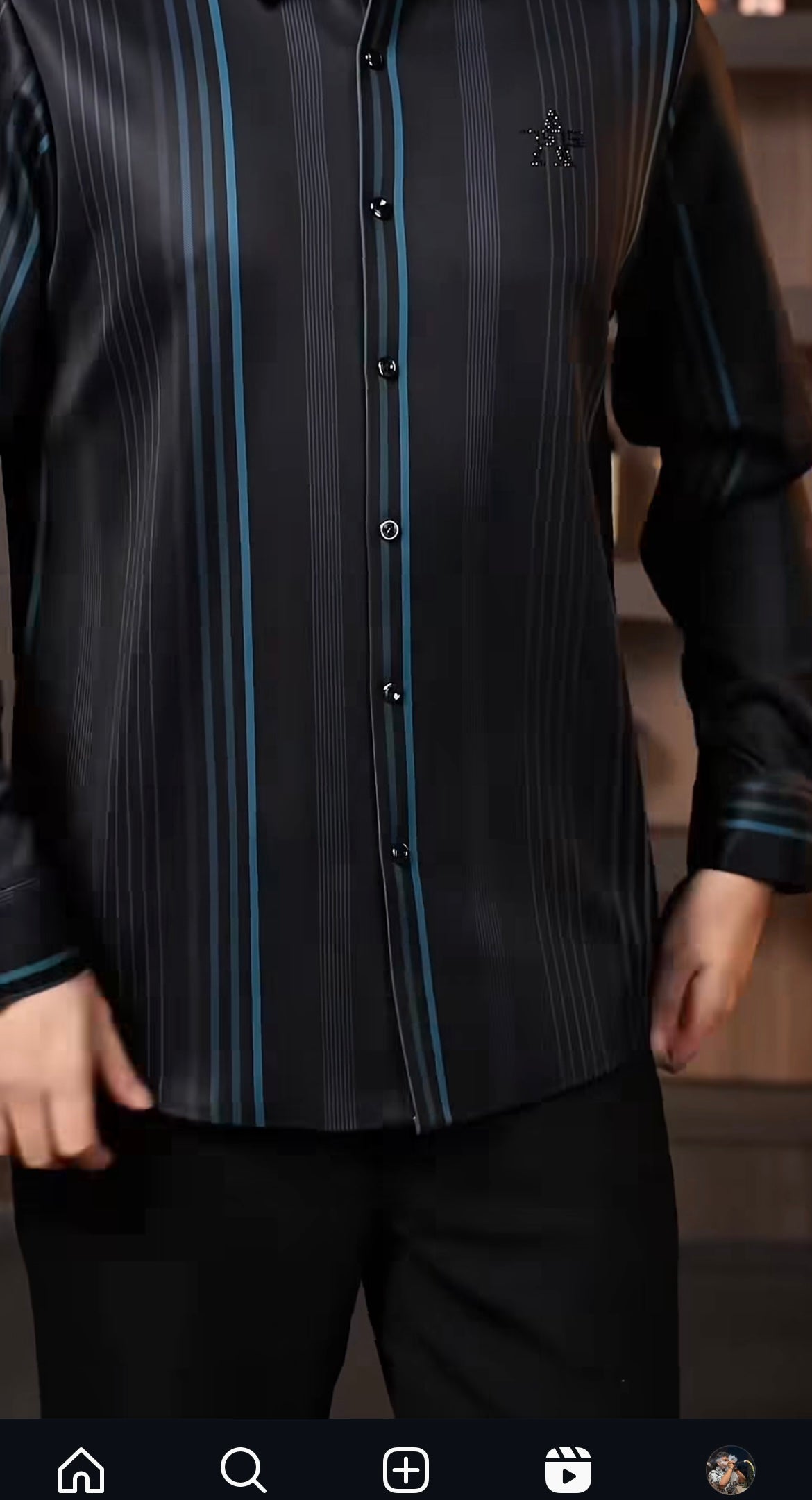 Men's Black & Blue Striped Formal Shirt β Premium Slim Fit