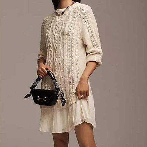 Cable Knit Mini Dress for Women