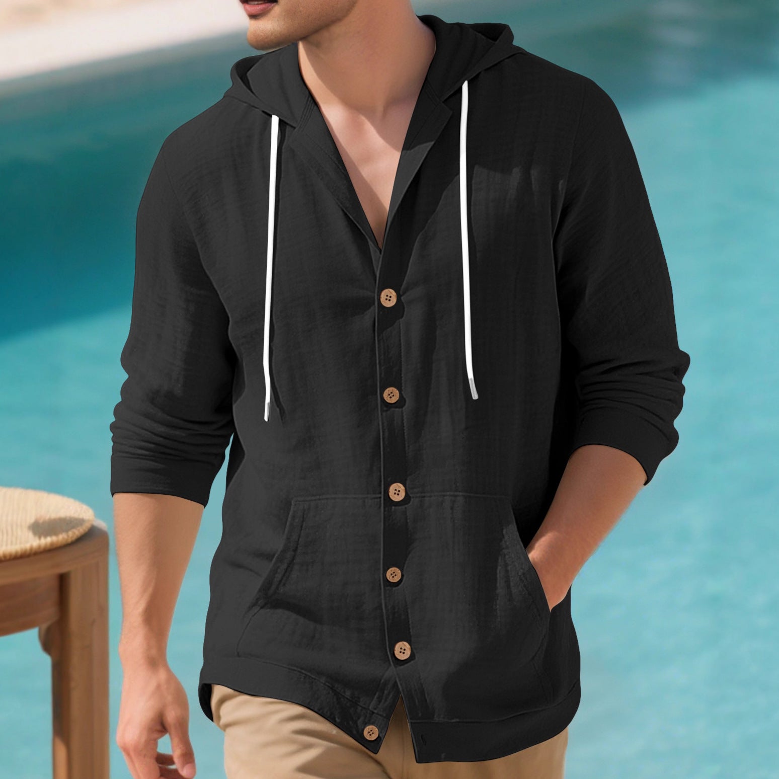 Men's Hooded Casual Loose Jacket & Pants 2-Piece Set