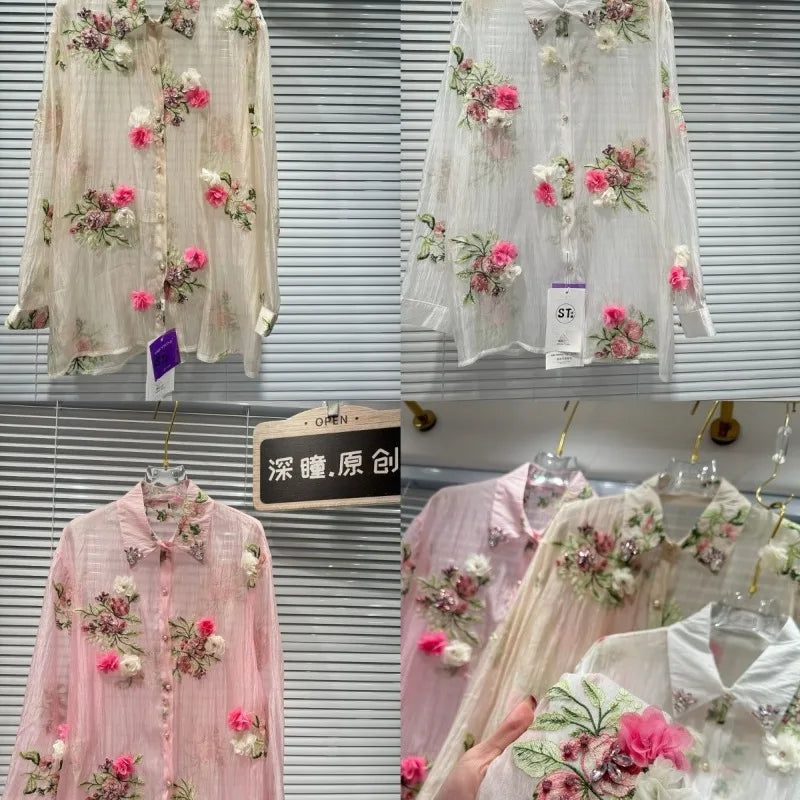 Women's Chiffon Flower Shirt