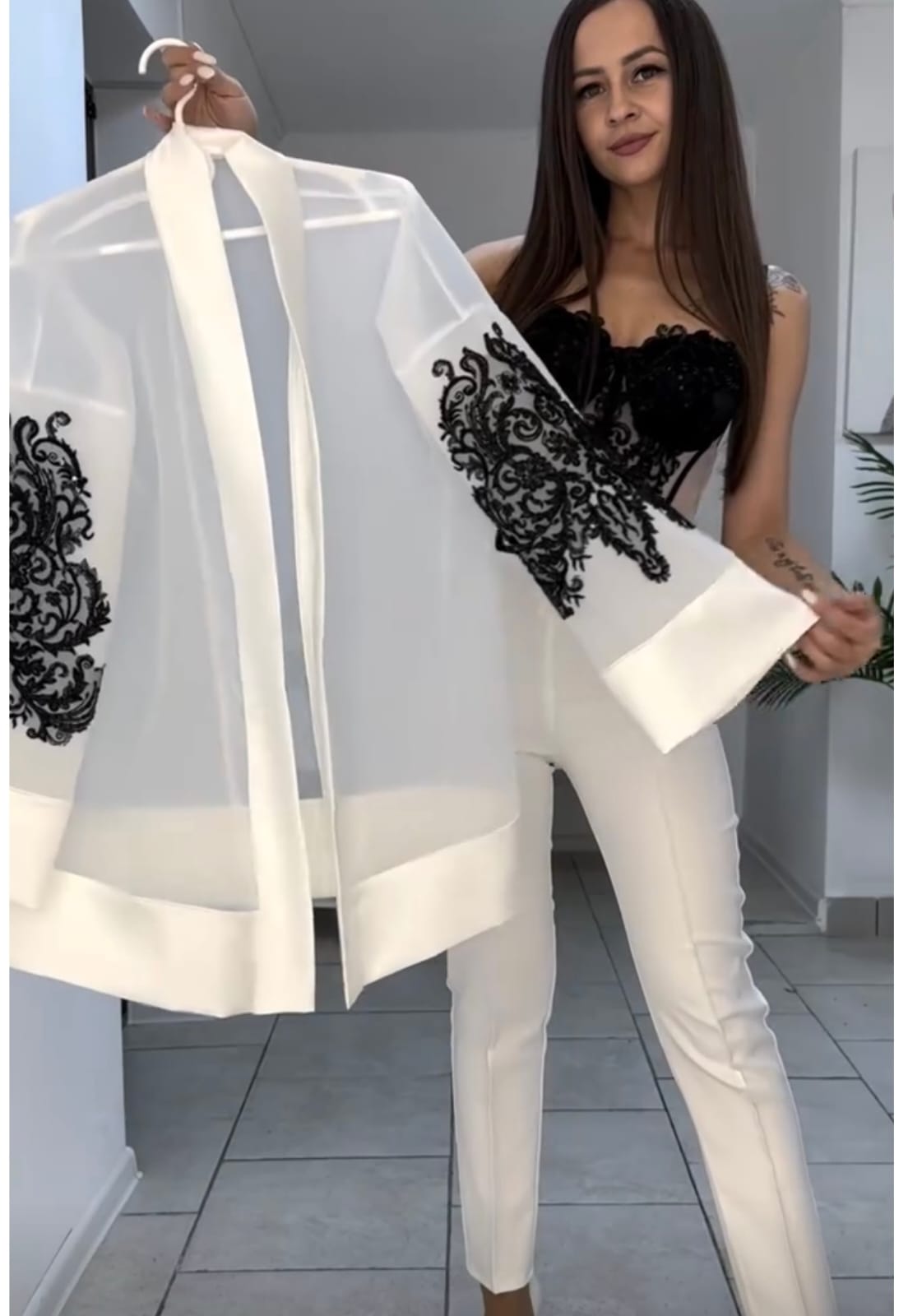 Elegant Sheer Lace Designer Jacket