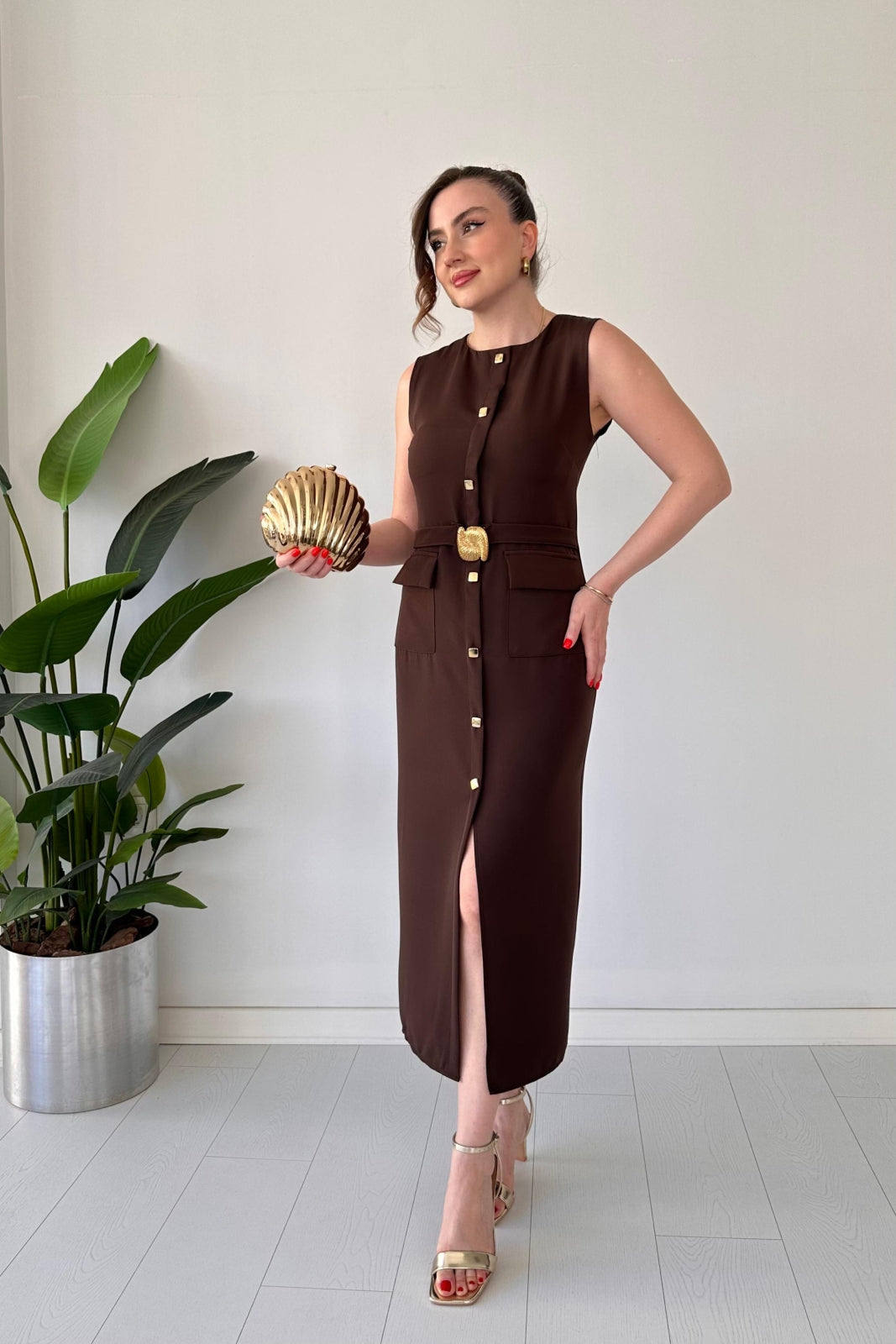 2025 New Design Dress-👗 Linen Twist Buckle Dress