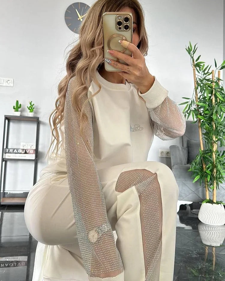 Fashionable solid color two-piece set