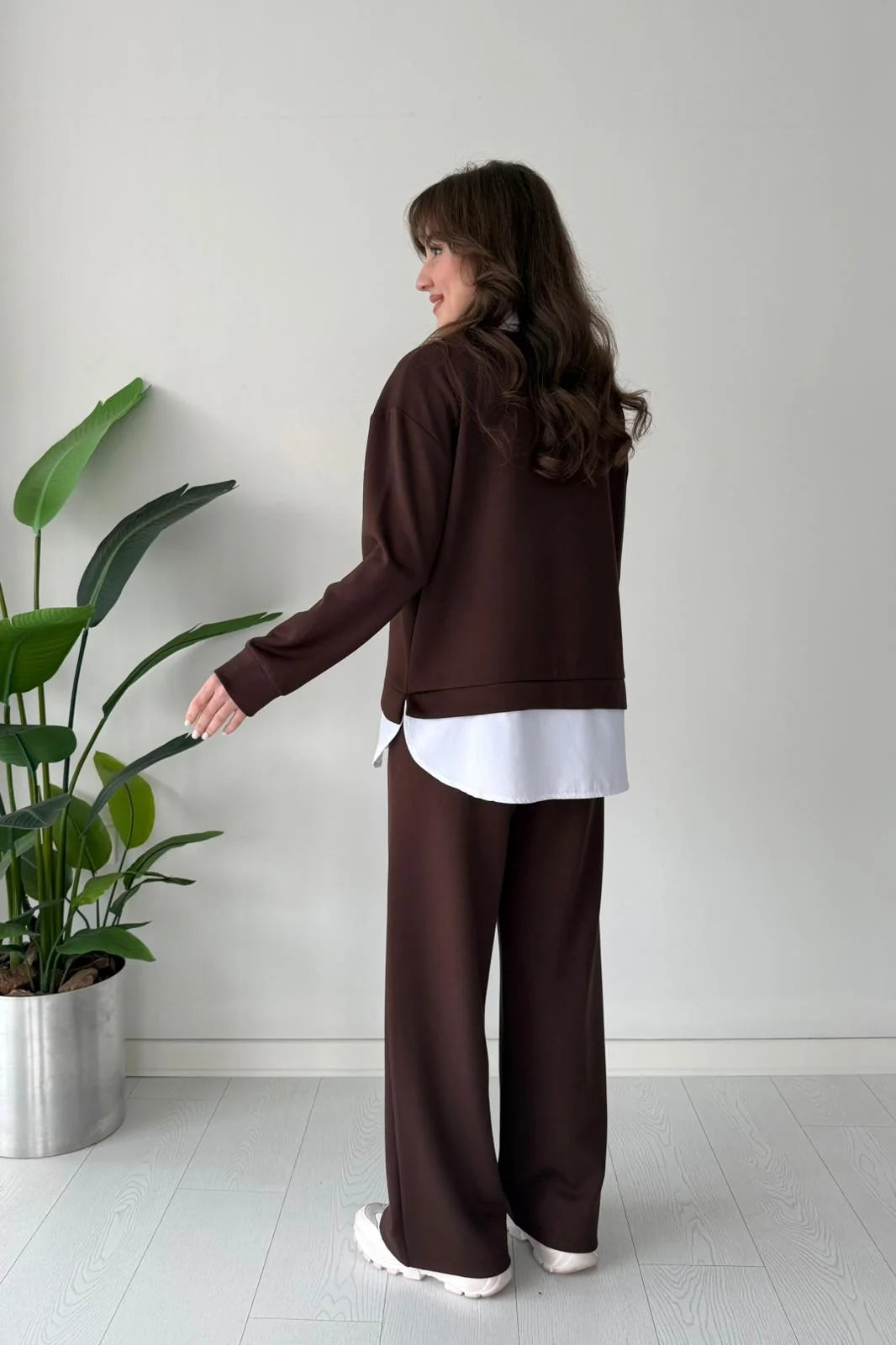 Two-Piece Set with Glittery Pocket Detail Shirt