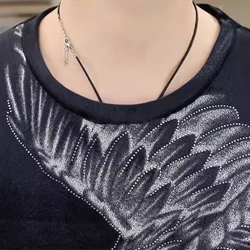 Men’s Eagle Print Pullover Long Sleeve Tops