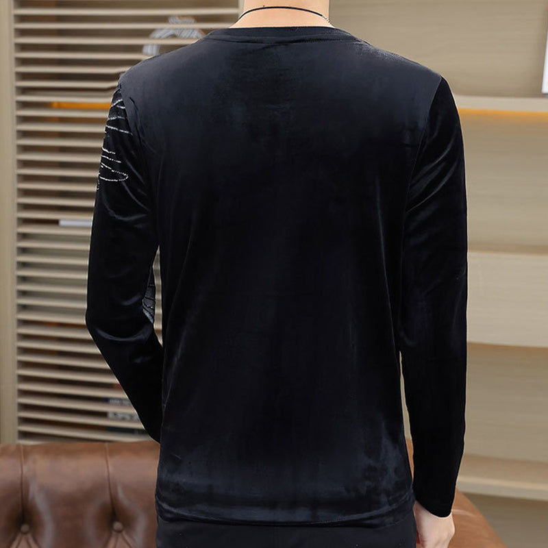 Men’s Eagle Print Pullover Long Sleeve Tops