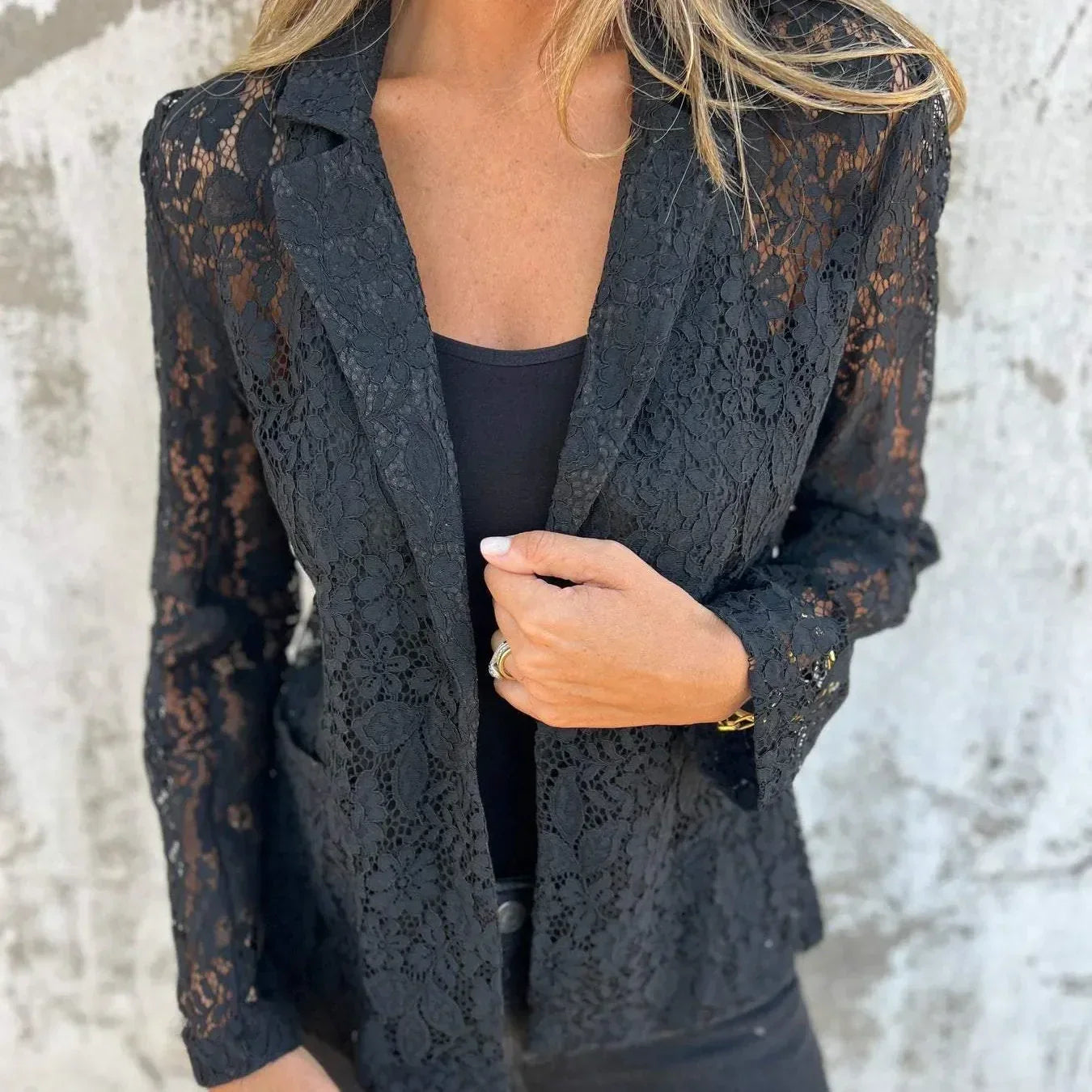 Women's Net Black Lace Blazer