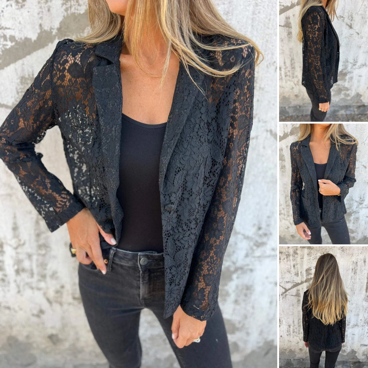 Women's Net Black Lace Blazer