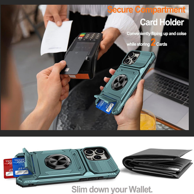 π± Phone Case with Card Holder & Ring Grip β Kickstand, Magnetic Mount, Drop Protection