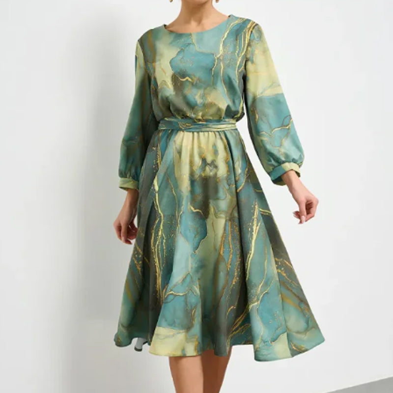 🌸Spring Specials💐 Women's Long Sleeve Fashion Printed Waist Dresses