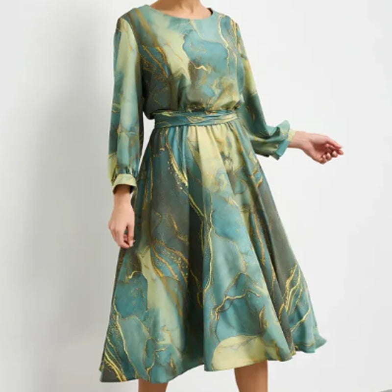 🌸Spring Specials💐 Women's Long Sleeve Fashion Printed Waist Dresses