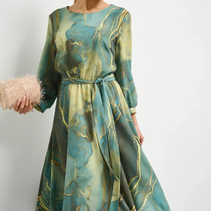 🌸Spring Specials💐 Women's Long Sleeve Fashion Printed Waist Dresses