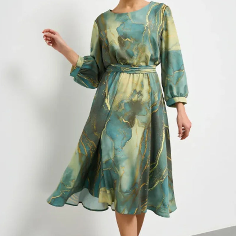 🌸Spring Specials💐 Women's Long Sleeve Fashion Printed Waist Dresses