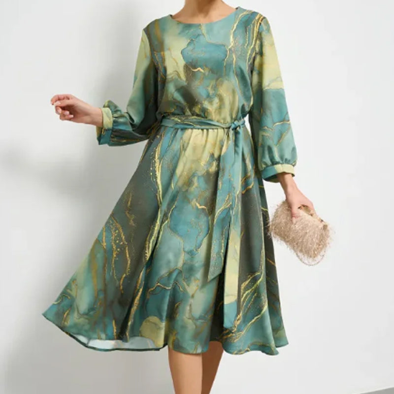 🌸Spring Specials💐 Women's Long Sleeve Fashion Printed Waist Dresses