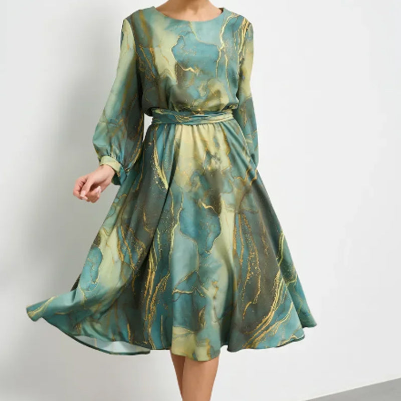 🌸Spring Specials💐 Women's Long Sleeve Fashion Printed Waist Dresses