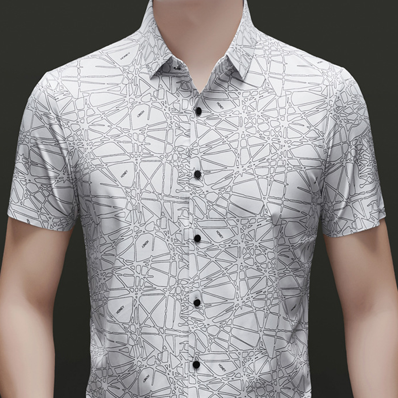 ⏳Time-Limited Special⏰Chic Abstract Geometric Pattern Short Sleeve Lapel Shirt for Men