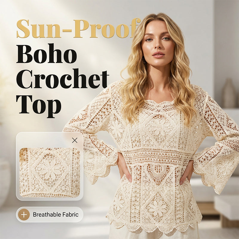 💐58% OFF! Romantic Crochet Shirt – Delicate Openwork & Flowing Sleeves 🦋✨【Limited Offer】 💐58% OFF! Romantic Crochet Shirt – Delicate Openwork & Flowing Sleeves 🦋✨【Limited Offer】