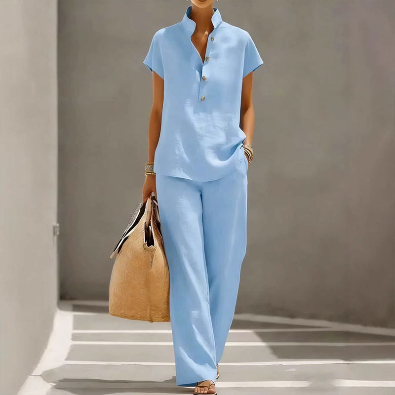 Women's Casual Solid Color Two-Piece Set