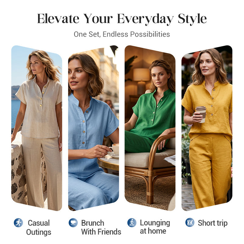 Women's Casual Solid Color Two-Piece Set