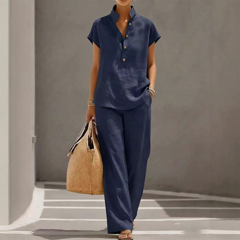 Women's Casual Solid Color Two-Piece Set