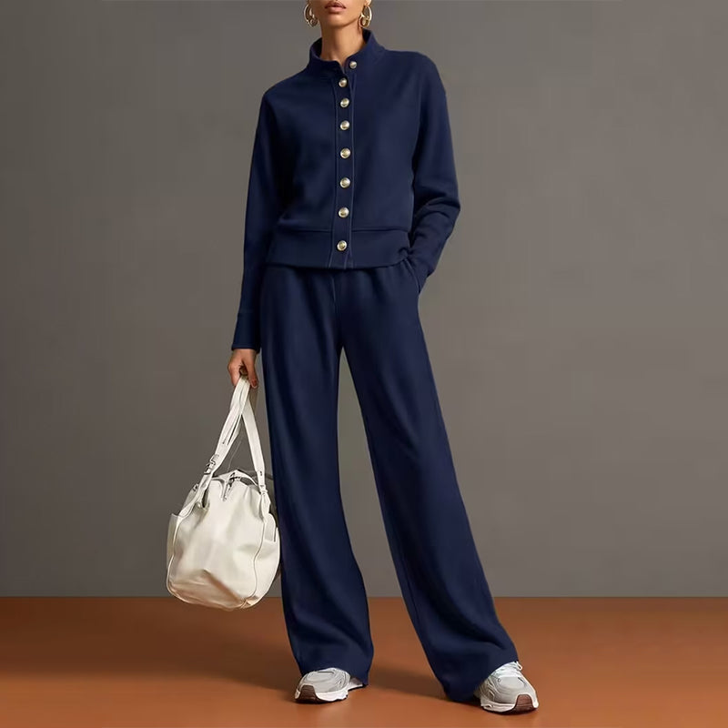 🌸Hot Sale 50% OFF💖Women's Button-Down Cardigan & Wide-Leg Pants Set