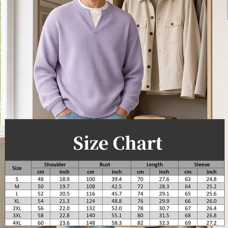 Men's fake Waffle Knit 2-in-1 Full Sleeve T-Shirt