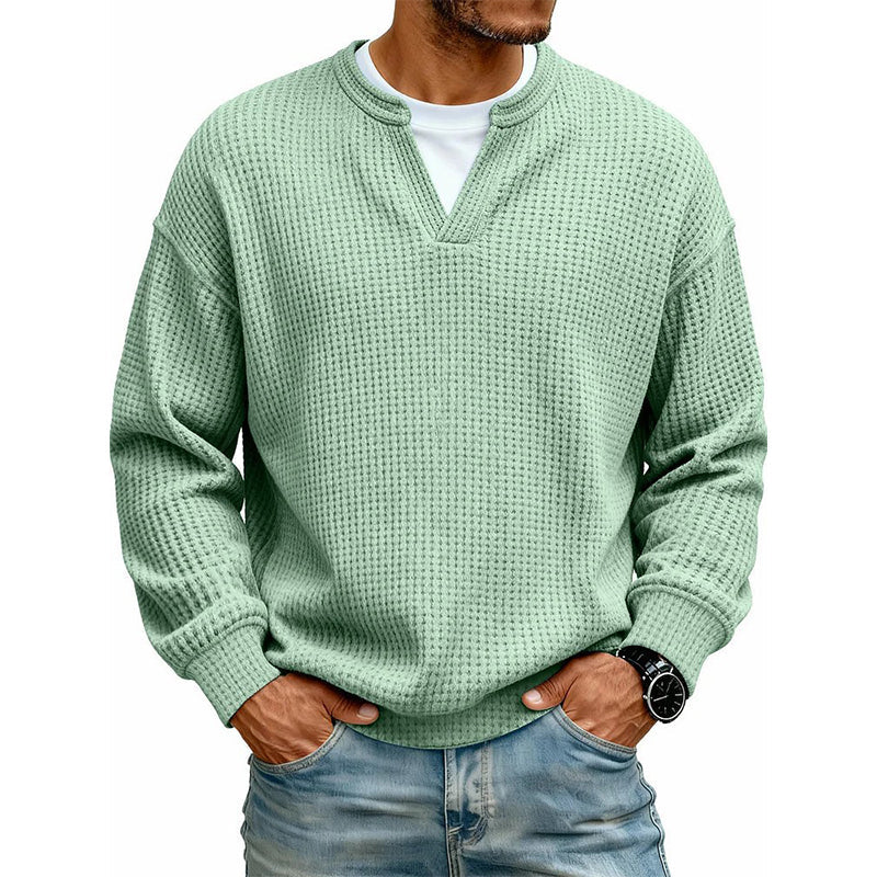 Men's fake Waffle Knit 2-in-1 Full Sleeve T-Shirt