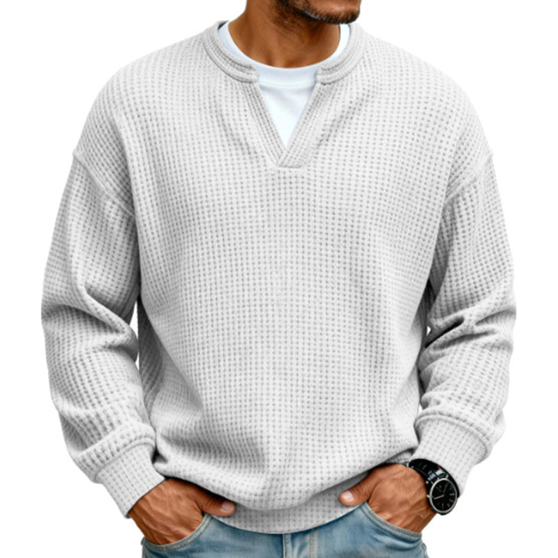 Men's fake Waffle Knit 2-in-1 Full Sleeve T-Shirt