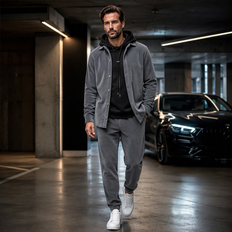 Men's Cozy Warm Shirt and Pants Lounge Set