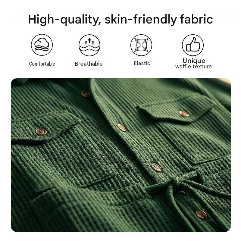 πββοΈ Snapped up in a heartbeat β don't hesitate! π₯ Men's Waffle Button-Down Jacket and Pants Set