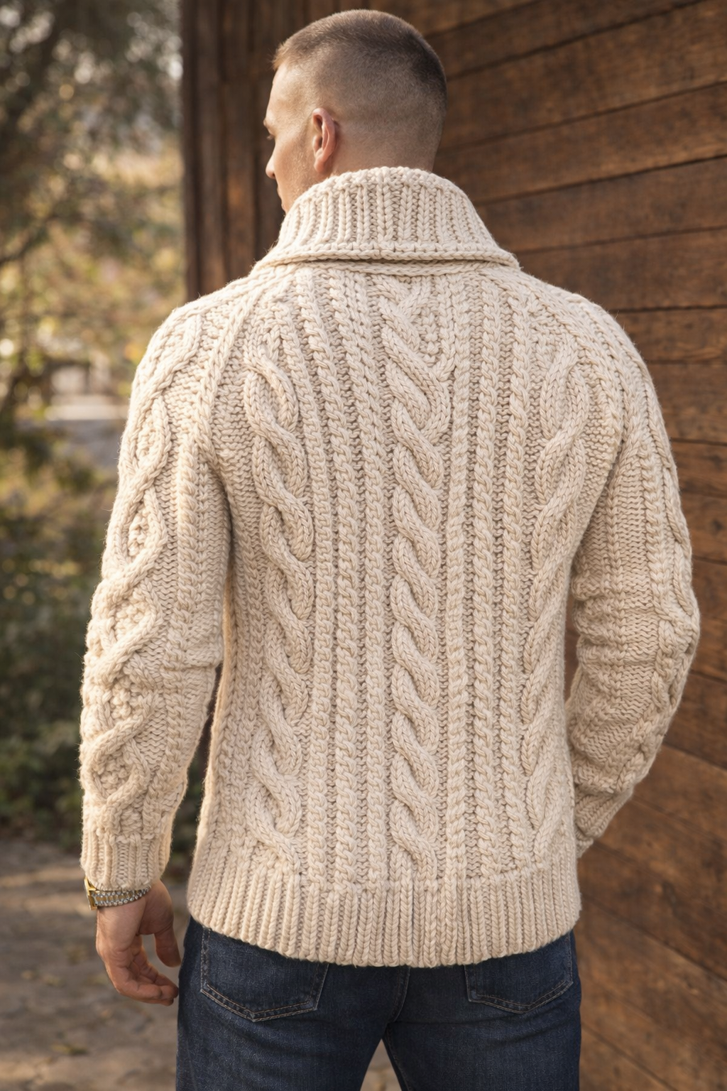 Men's Stand Collar Casual Knit Cardigan