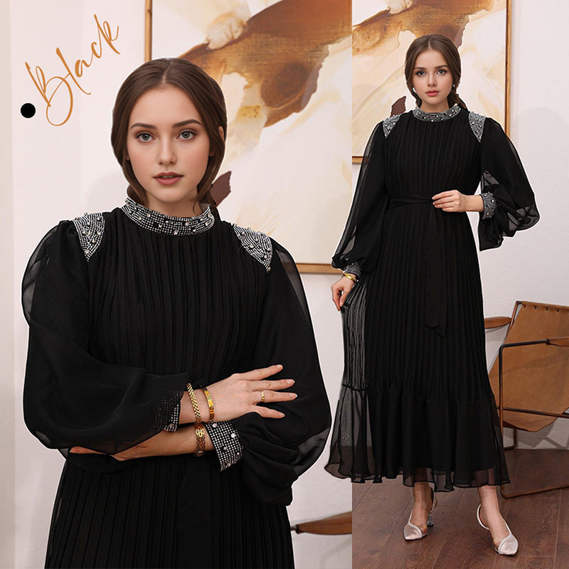 ⏳Time-limited Special⏰Rhinestone Sparkle Pleated Midi Dress🌹