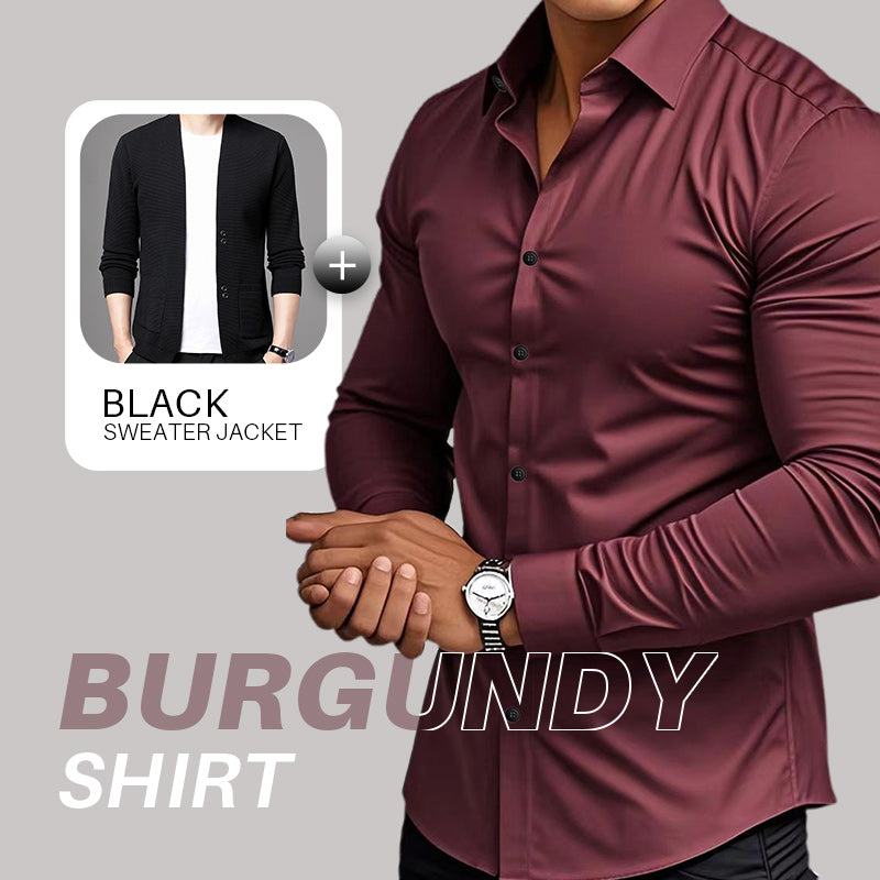 Men's Solid Color Lapel Long Sleeve Button-Down Shirts