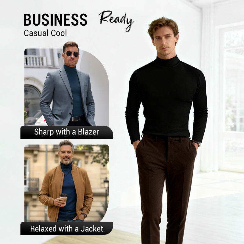 ✨🔥Limited-time 40% off✨🔥|Ultimate Comfort Men's High Neck T-Shirt – Stretch, Breathable, Slim Fit for Gym & Everyday Wear!