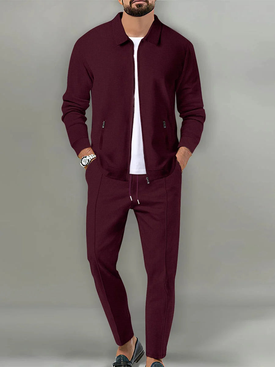 Men's Casual Cotton Linen Short Sleeve Pants Two-Piece Set