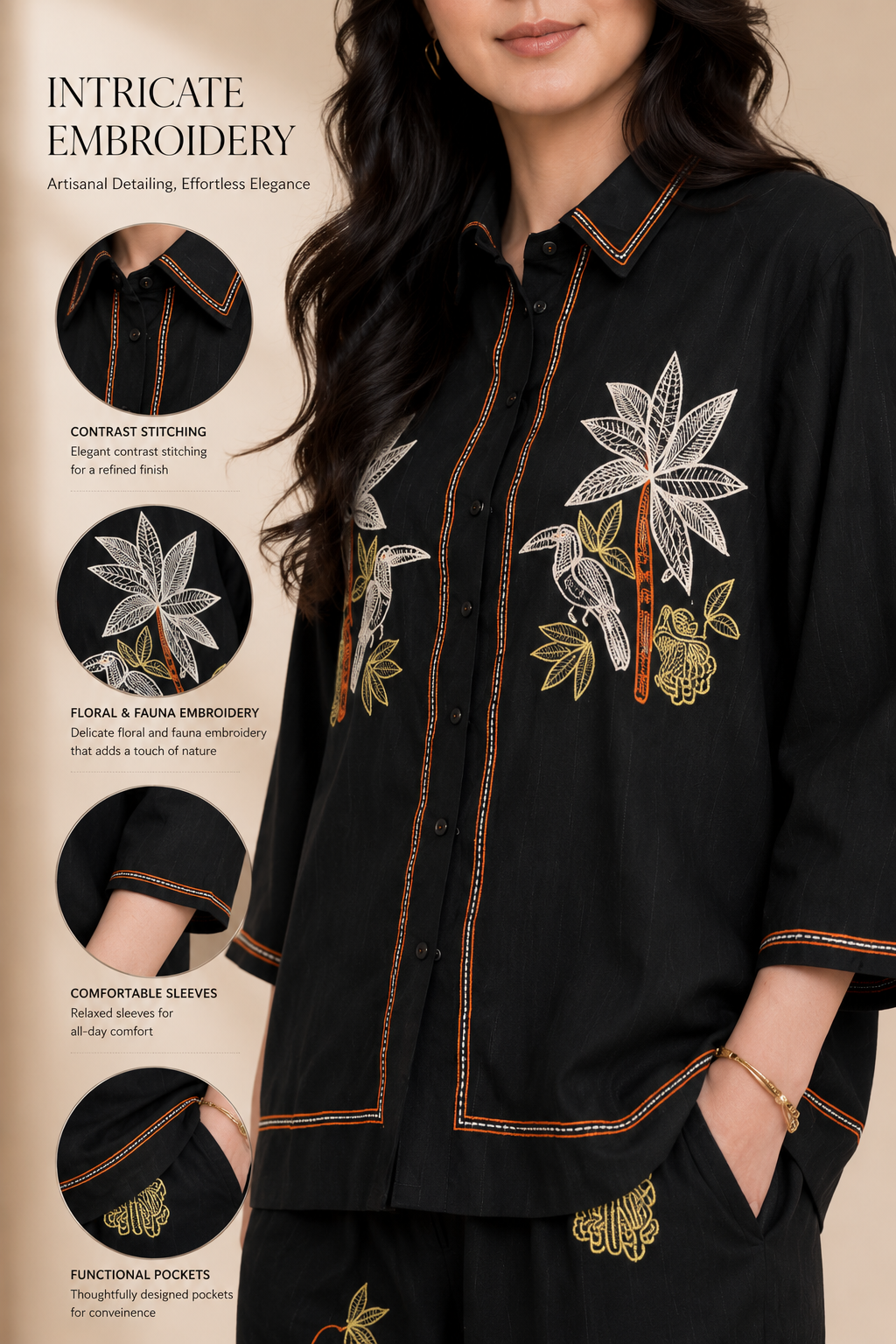 Embroidered Two-Piece Set