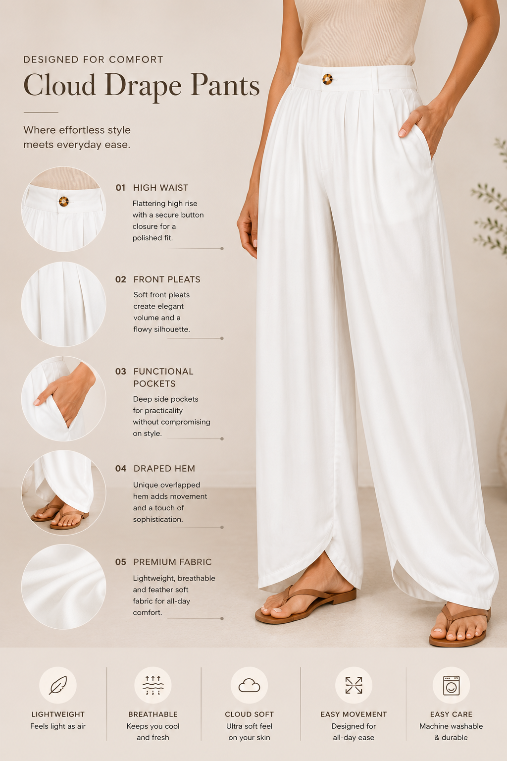 Cloud drape pants