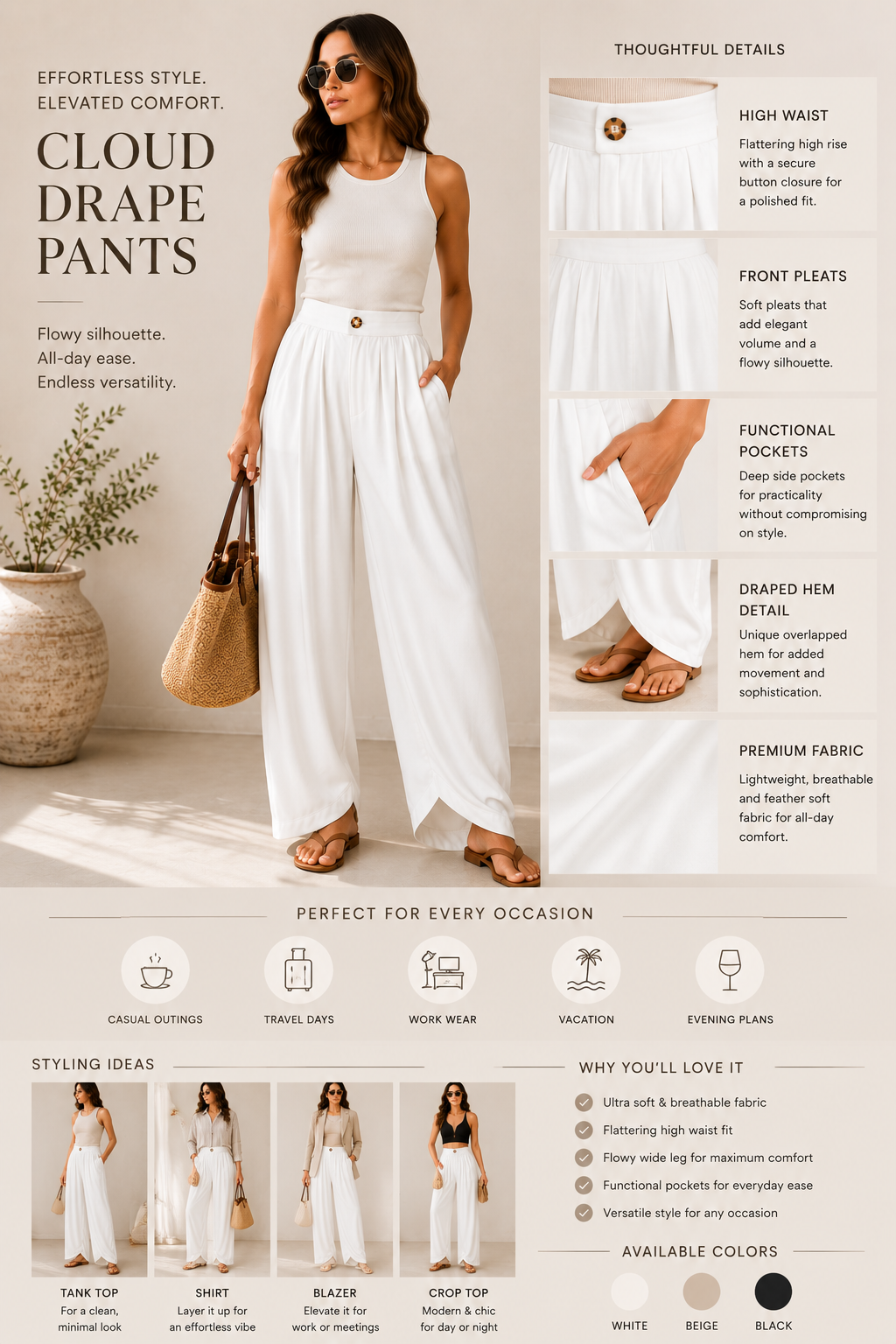 Cloud drape pants